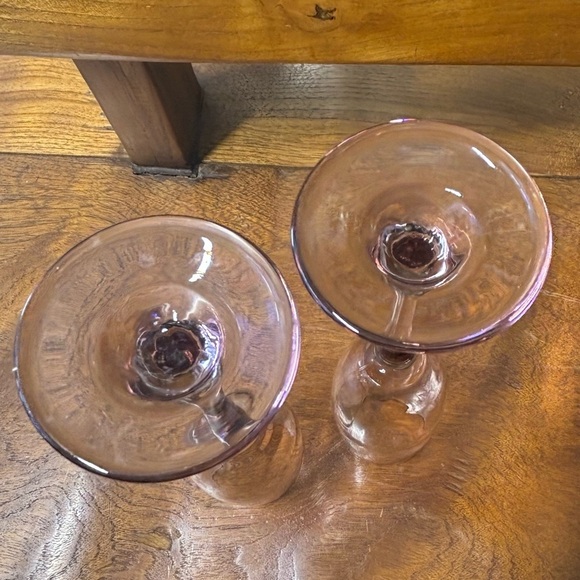 Set of two Libbey light pink champagne flutes - Picture 3 of 7